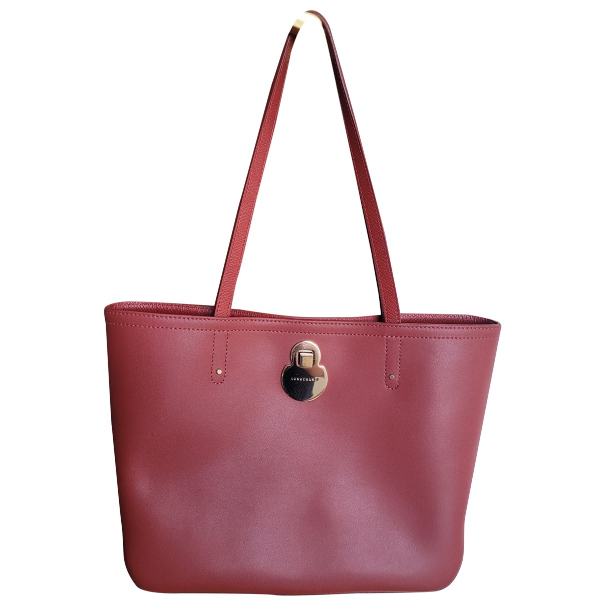 longchamp red leather tote